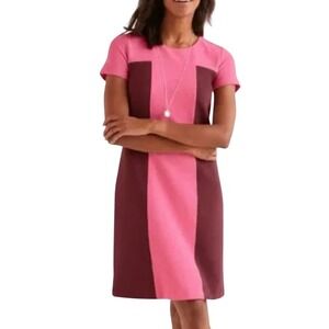 New Boden Women's Lizzie Ottoman Burgundy Pink Colorblock Dress Size 4P